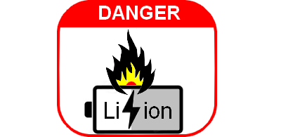 Logo DANGER Batterie Lithium-ion